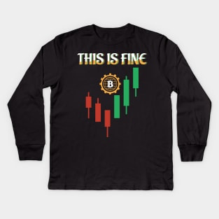 trading design, trading candles with bitcoin. Kids Long Sleeve T-Shirt